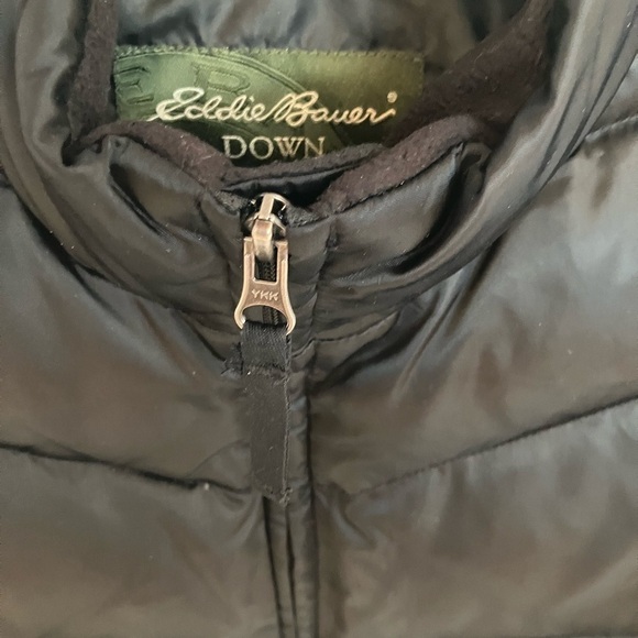 Eddie‎ Bauer Goose Down Fill Puffer Vest Black Zip Front Pockets Petite Medium - Picture 4 of 10
